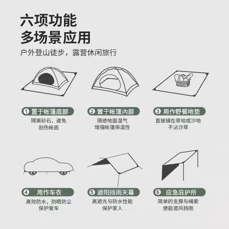 户外地布帐篷地席露营地垫加厚防潮垫耐磨防 图2