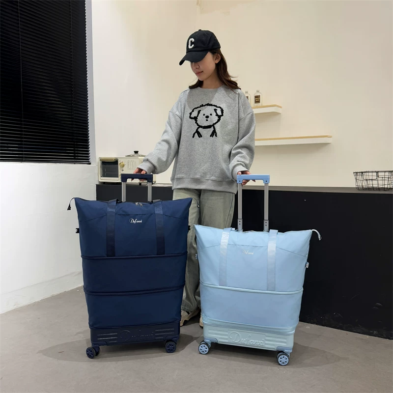 带轮背拉两用登机旅行包 大容量学生行李袋 图4