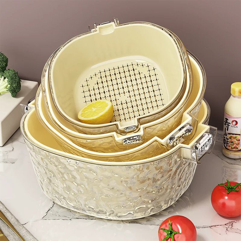 优勤双层洗菜盆沥水篮八件套厨房客厅家用水
